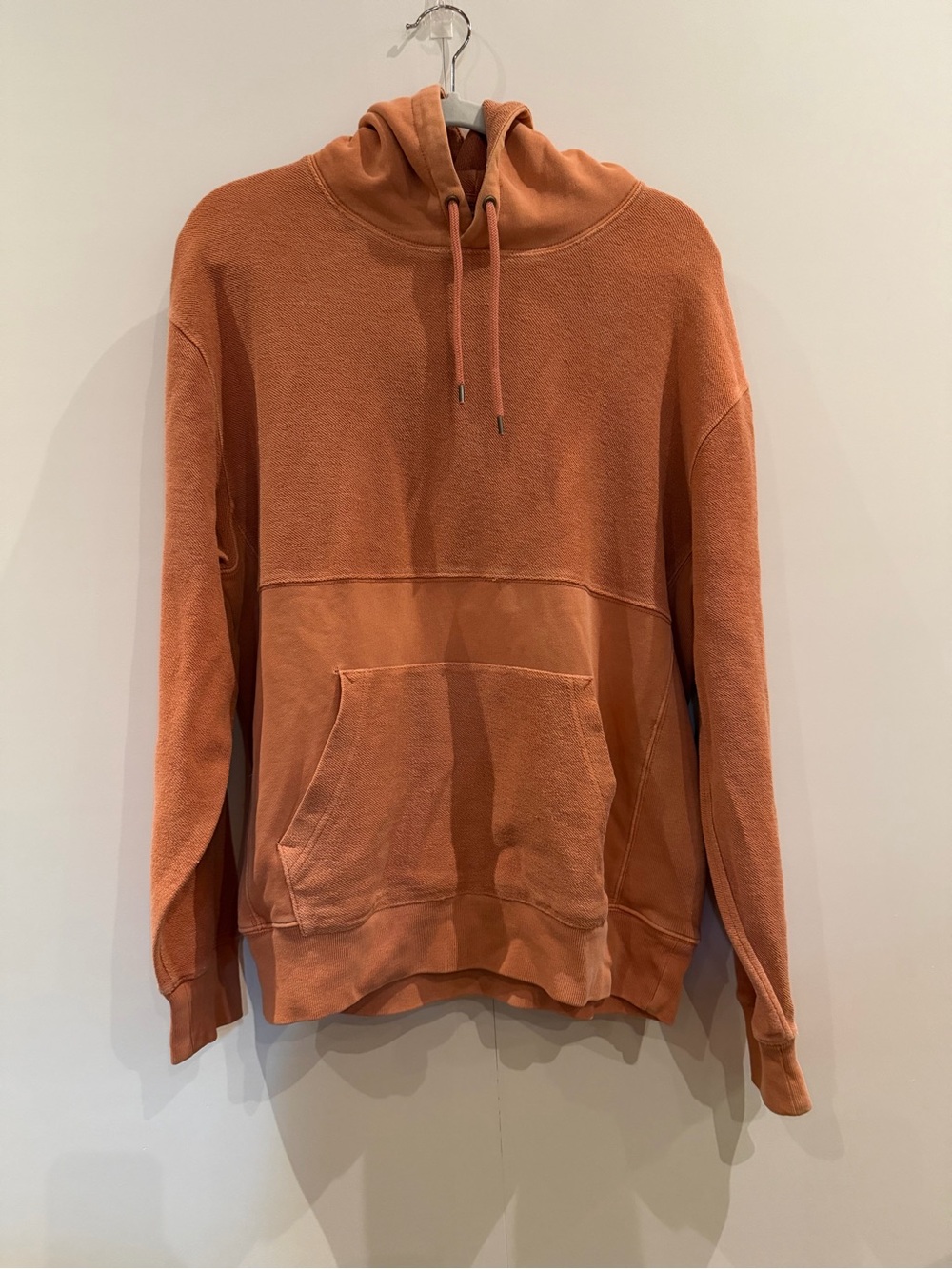J Crew Men's Orange Hooded Pullover Sweatshirt